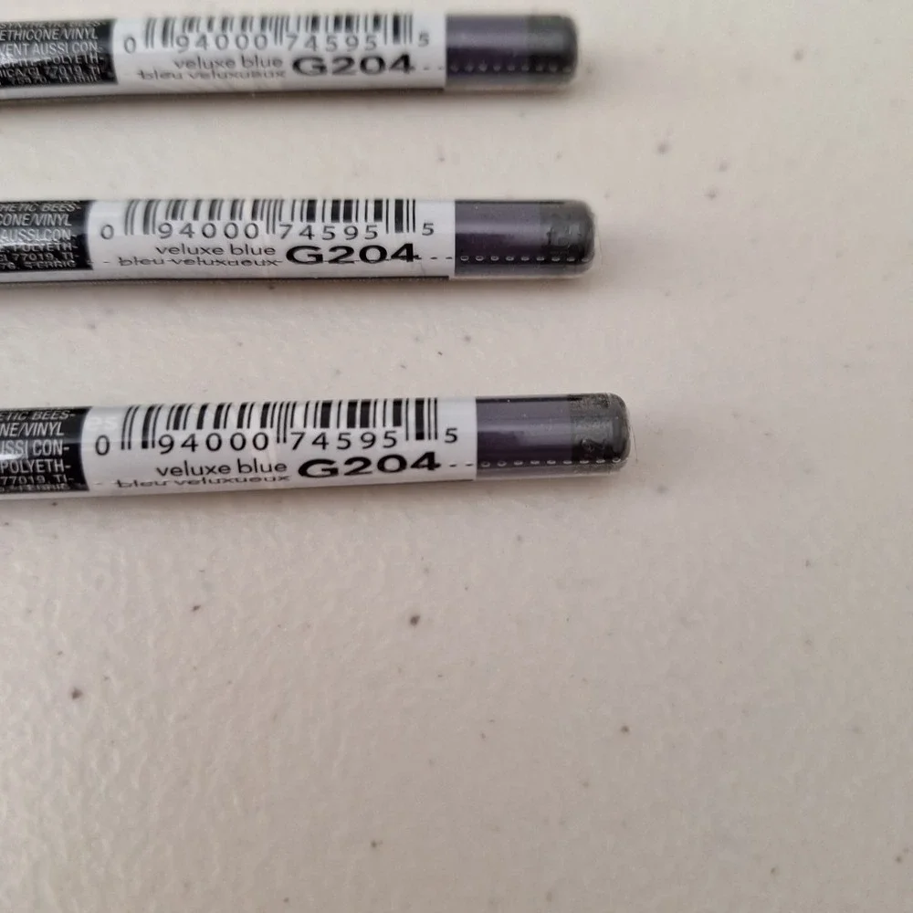 3 Set AVON GLIMMERSTICKS CHROMES EYE LINER - Veluxe Blue- G204 - New Sealed